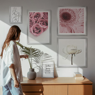 Sada obrazů do ložnice Květinové boho inspirace