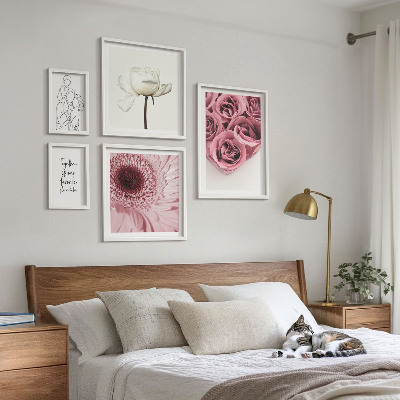 Sada obrazů do ložnice Květinové boho inspirace