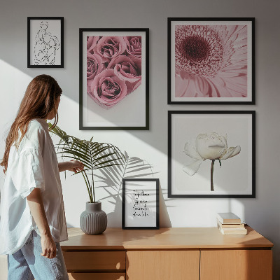 Sada obrazů do ložnice Květinové boho inspirace