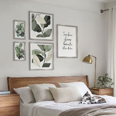 Sada obrazů do ložnice Moderní rostlinné inspirace