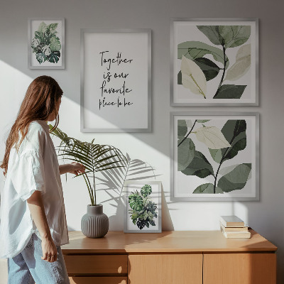 Sada obrazů do ložnice Moderní rostlinné inspirace