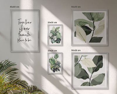 Sada obrazů do ložnice Moderní rostlinné inspirace