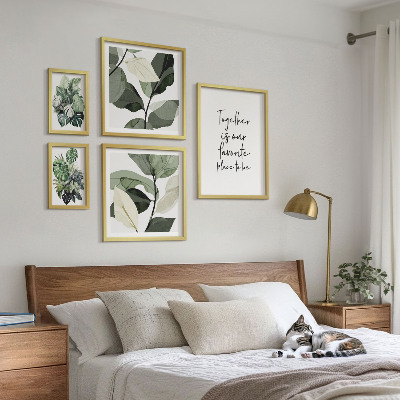 Sada obrazů do ložnice Moderní rostlinné inspirace
