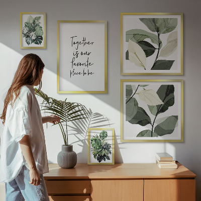 Sada obrazů do ložnice Moderní rostlinné inspirace