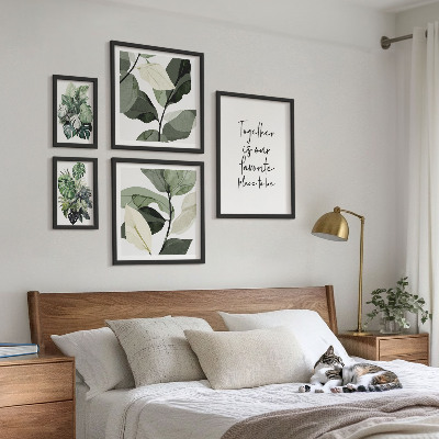 Sada obrazů do ložnice Moderní rostlinné inspirace