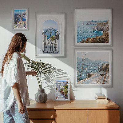 Sada obrazů do ložnice Krajiny Řecka mořské architektury