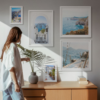 Sada obrazů do ložnice Krajiny Řecka mořské architektury