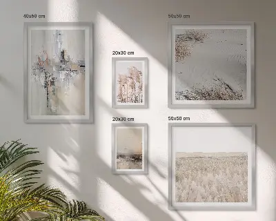 Sada obrazů do ložnice stylové dekorace s motivem přírody v minimalistickém stylu