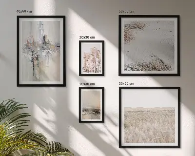 Sada obrazů do ložnice stylové dekorace s motivem přírody v minimalistickém stylu
