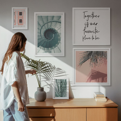 Sada obrazů do ložnice Stylové geometrické interiéry