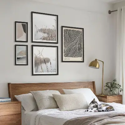 Minimalistické přírodní umění poliptyk v rámu