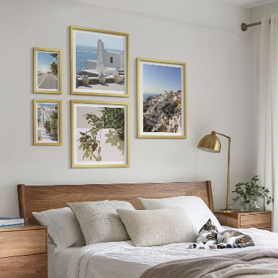 Sada obrazů do ložnice Malebné výhledy na Santorini