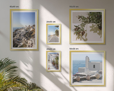 Sada obrazů do ložnice Malebné výhledy na Santorini