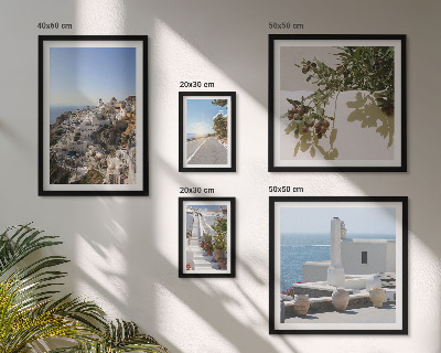 Sada obrazů do ložnice Malebné výhledy na Santorini