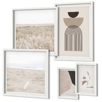 Stylové abstraktní krajiny v rámu jako polyptych