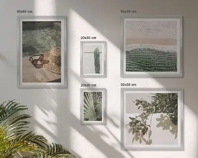 Poliptyk v rámu letní rostliny a relaxace u vody