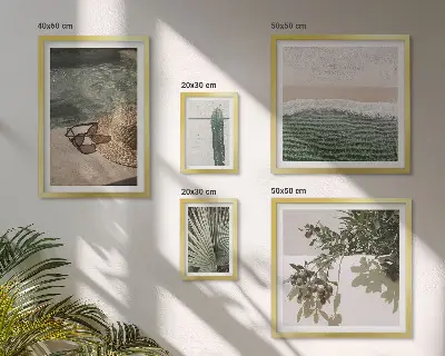 Poliptyk v rámu letní rostliny a relaxace u vody