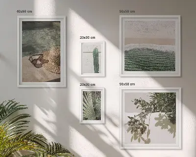 Poliptyk v rámu letní rostliny a relaxace u vody