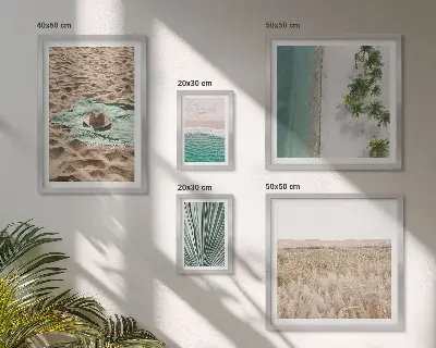 Výhledy na tropickou pláž poliptyk v rámu