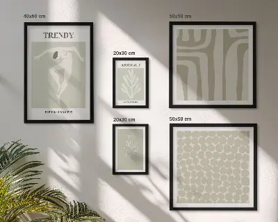 Sada obrazů do ložnice stylová abstraktní zelená grafika