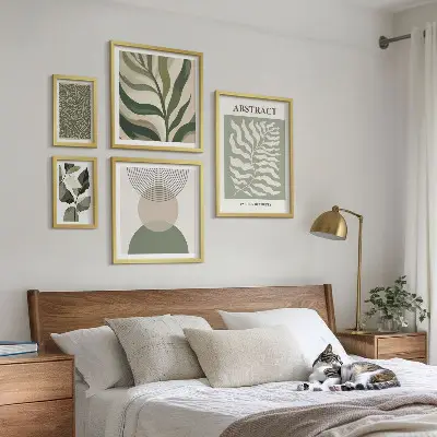 Abstraktní rostlinné vzory poliptyk v rámu