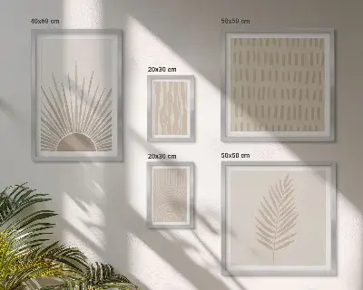 Sada obrazů do ložnice stylové dekorace s přírodní geometrií