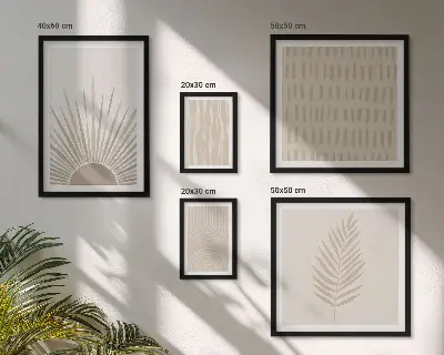 Sada obrazů do ložnice stylové dekorace s přírodní geometrií