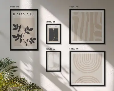 Stylová grafika rostlin v rámu jako polyptych