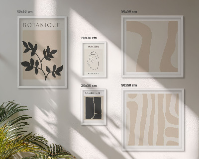 Sada obrazů do ložnice Stylová abstraktní grafika rostlin