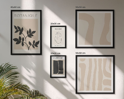 Sada obrazů do ložnice Stylová abstraktní grafika rostlin
