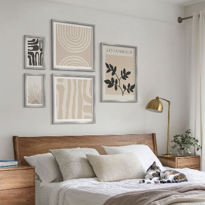 Sada obrazů do ložnice Stylové neutrální rostlinné motivy