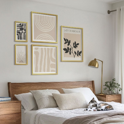 Sada obrazů do ložnice Stylové neutrální rostlinné motivy