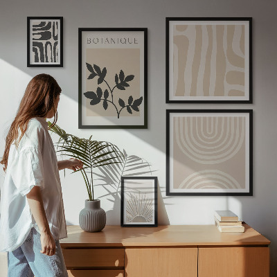 Sada obrazů do ložnice Stylové neutrální rostlinné motivy