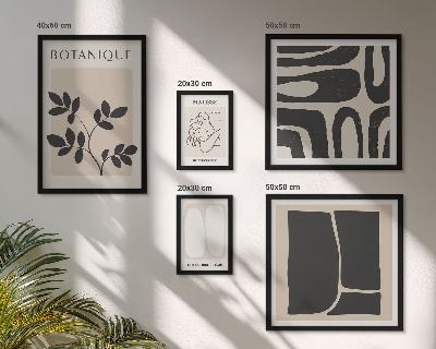 Sada obrazů do ložnice Stylová abstraktní grafika rostlin