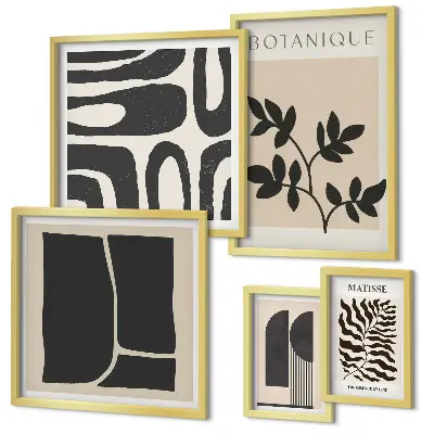 Abstraktní grafika v přírodě stylový rámovaný polyptych