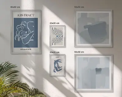 Stylové minimalistické abstrakce poliptyk v rámu