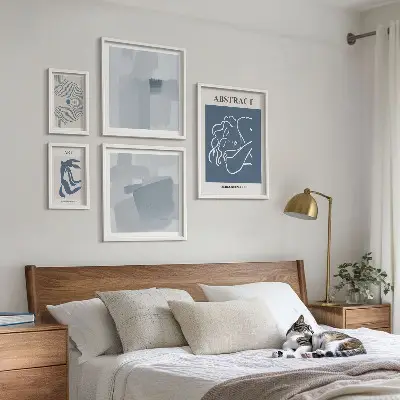 Stylové minimalistické abstrakce poliptyk v rámu