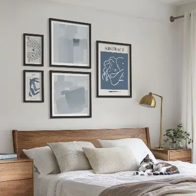 Stylové minimalistické abstrakce poliptyk v rámu