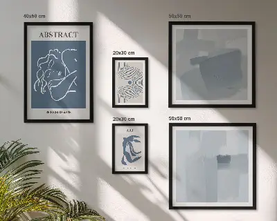 Stylové minimalistické abstrakce poliptyk v rámu