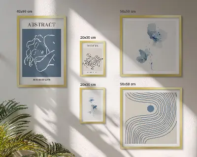 Sada obrazů do ložnice v moderním abstraktním květinovém stylu