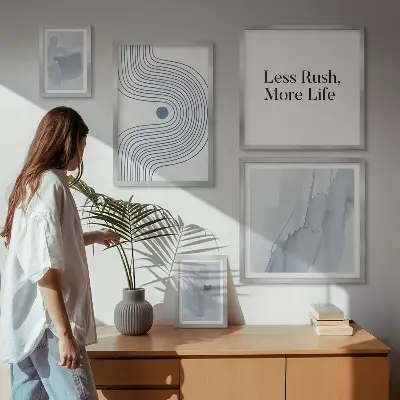Sada moderních minimalistických obrazů dekorace do ložnice