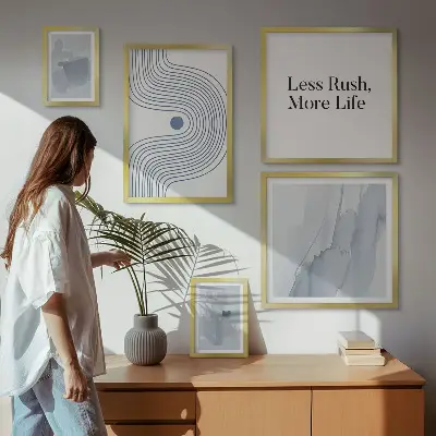 Sada moderních minimalistických obrazů dekorace do ložnice