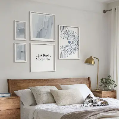 Sada moderních minimalistických obrazů dekorace do ložnice