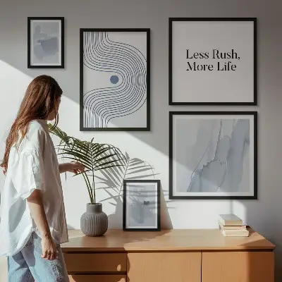 Sada moderních minimalistických obrazů dekorace do ložnice