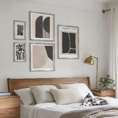 Sada obrazů do ložnice stylová minimalistická grafika