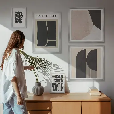 Sada obrazů do ložnice stylová minimalistická grafika