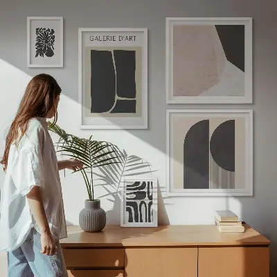 Sada obrazů do ložnice stylová minimalistická grafika
