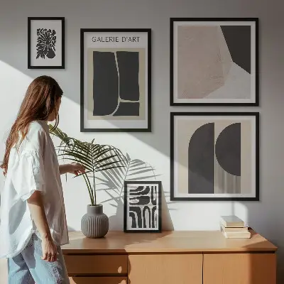 Sada obrazů do ložnice stylová minimalistická grafika