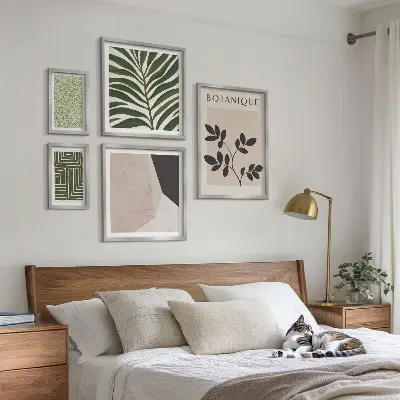 Moderní rostlinné inspirace poliptyk v rámu