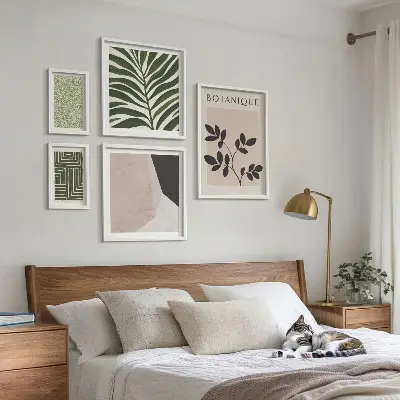 Moderní rostlinné inspirace poliptyk v rámu